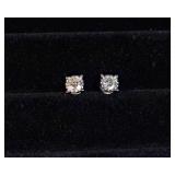 10K White Gold Natural Diamond Stud Earrings – 1.0 CTW
