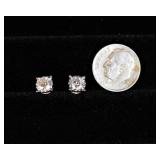 10K White Gold Natural Diamond Stud Earrings – 1.0 CTW