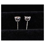 10K White Gold Natural Diamond Stud Earrings – 1.0 CTW