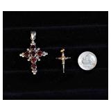 Two Cross Pendants – 925 Silver & 14K Gold