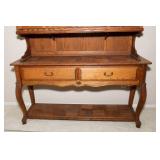 Vintage Oak Hutch – Two-Piece
