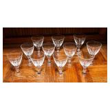 Fostoria 11-Piece Sherry Glasses – Clear Etched Wheat Design