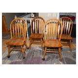 Oak Dining Table with 4 Chairs – Includes 2 Leaves