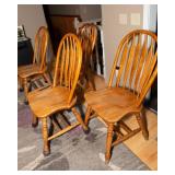 Oak Dining Table with 4 Chairs – Includes 2 Leaves