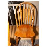 Oak Dining Table with 4 Chairs – Includes 2 Leaves