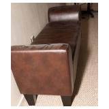 Cushioned Faux Leather Storage Bench – 56" W x 18" D x 22" H