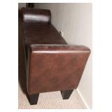 Cushioned Faux Leather Storage Bench – 56" W x 18" D x 22" H