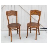 Two Wooden Bistro Chairs