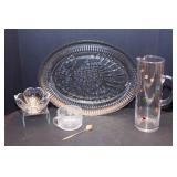 Set of 4 Unique Clear Glass Items