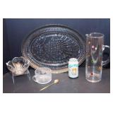 Set of 4 Unique Clear Glass Items