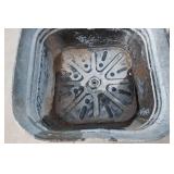 Set of 2 Galvanized Wash Basins on Stands