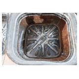 Set of 2 Galvanized Wash Basins on Stands