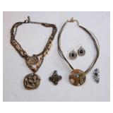 Mixed Jewelry Lot – Gold Tone, Silver Tone & Pendant Pieces