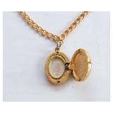 Set of Two Necklaces – Vintage Perfume Locket & Beaded Necklace