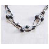 Set of Two Necklaces – Vintage Perfume Locket & Beaded Necklace