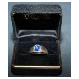 Vintage 15K White Gold Ring – Blue Star Sapphire (Size 10.5)