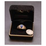 Vintage 15K White Gold Ring – Blue Star Sapphire (Size 10.5)