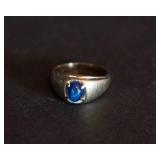 Vintage 15K White Gold Ring – Blue Star Sapphire (Size 10.5)