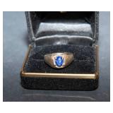 Vintage 15K White Gold Ring – Blue Star Sapphire (Size 10.5)