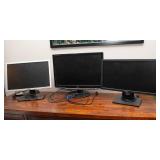 Lot of Three Monitors – Dell & LG