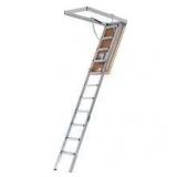 Louisville Ladder Energy Efficient 10 ft.- 12 ft., 22.5 in. x 63 in. Insulated Aluminum Attic Ladder with 375 lbs. Type IAA Load Capacity   Customer Returns See Pictures