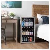 NewAir 19 in. Single Zone 126 (12 oz.) Cans, Beverage and Wine Cooler Fridge with Flip Shelf, in Stainless Steel  Customer Returns See Pictures