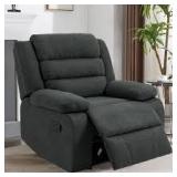 Uixe Modern Dark Gray Polyester Upholstered Recliner Chair with Adjustable Backrest and Footrests  Customer Returns See Pictures