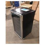 NewAir 19 in. Single Zone 126 (12 oz.) Cans, Beverage and Wine Cooler Fridge with Flip Shelf, in Stainless Steel  Customer Returns See Pictures