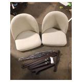Poly and Bark Pietta Luna Grey Fabric Dining Chair Set of 2   Customer Returns See Pictures