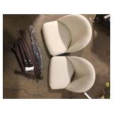 Poly and Bark Pietta Luna Grey Fabric Dining Chair Set of 2   Customer Returns See Pictures