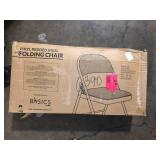 National Public Seating Black Vinyl Padded Seat Stackable Folding Chair (Set of 4)  Customer Returns See Pictures