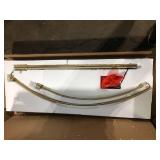Orbita 82 in. Antique Brass Furnish LED Dimmable Retractable Arch Floor Lamp, Bulb Included with Drum White Shade by HomeGlam Customer Returns See Pictures