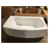 American Standard Ovation Curve 60 in. x 30 in. Soaking Bathtub with Right Hand Drain in Arctic White Damaged   Customer Returns See Pictures