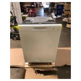 GE 24 in. Built-In Tall Tub Front Control White Dishwasher with 60 dBA dented see picture  Customer Returns See Pictures