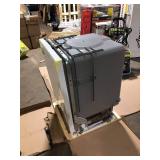 GE 24 in. Built-In Tall Tub Front Control White Dishwasher with 60 dBA dented see picture  Customer Returns See Pictures