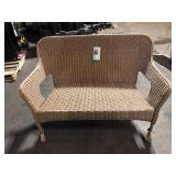 Stylewell Eastlake Stacking Woven Loveseat Honey Brown Finish   Customer Returns See Pictures
