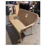 Stylewell Eastlake Stacking Woven Loveseat Honey Brown Finish   Customer Returns See Pictures