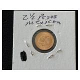 1945 Mexico Gold 2 1/2 Peso Coin 180,000 Minted
