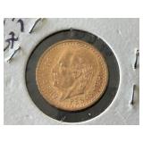 1945 Mexico Gold 2 1/2 Peso Coin 180,000 Minted