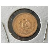 1945 Mexico Gold 2 1/2 Peso Coin 180,000 Minted