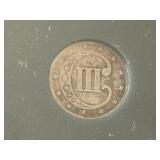 1852 3 Cent Silver