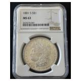 1881-S Morgan Dollar NGC MS63