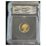 Black Ruthenium & Gold Mercury Dime ICG Brilliant Uncirulated