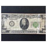 1928 B Green Seal $20 Dollar Federal Reserve Note