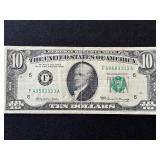 1969 Green Seal $10 Dollar Federal Reserve Note