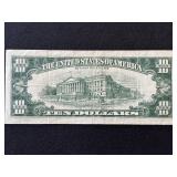 1969 Green Seal $10 Dollar Federal Reserve Note