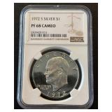 1972-S Eisenhower Silver Dollar Proof NGC PF68 Cameo