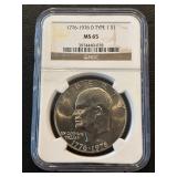 1976-D Eisenhower Dollar Type 1 NGC MS65