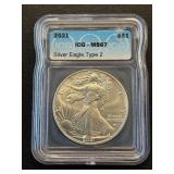 2021 Silver Eagle Type 2 ICG MS67
