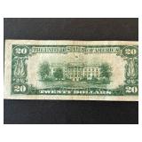 1934 Green Seal $20 Dollar Federal Reserve Note